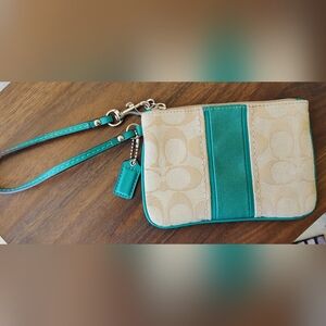 Coach Wristlet, Teal Green